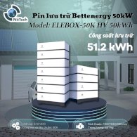 Pin lưu trữ lithium Bettenergy 50kWh Áp Cao