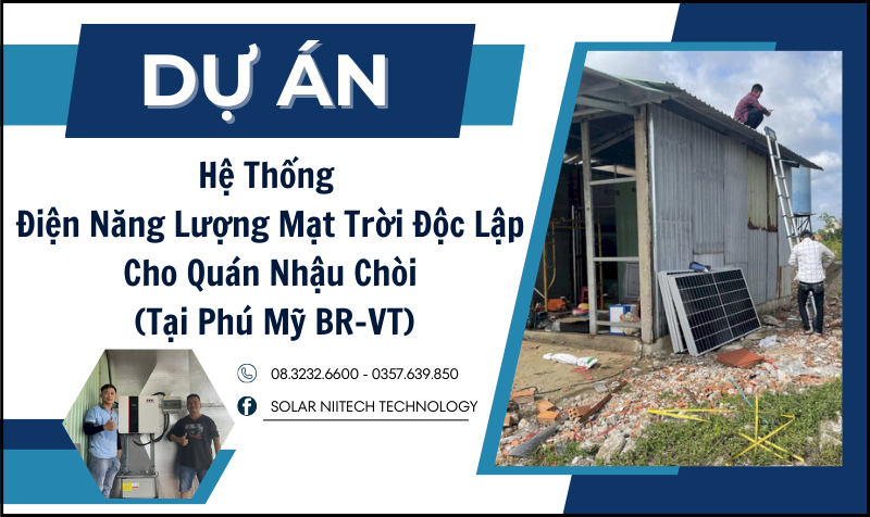 Hệ thống điện năng lượng mặt trời độc lập cho quán nhậu chòi tại Phú Mỹ BR-VT