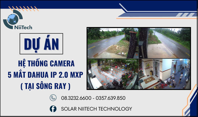 NIITECH LẮP ĐẶT HOÀN THÀNH VÀ BÀN GIAO HỆ THỐNG CAMERA 5 MẮT DAHUA IP 2.0 MXP CHO KHÁCH HÀNG SÔNG RAY