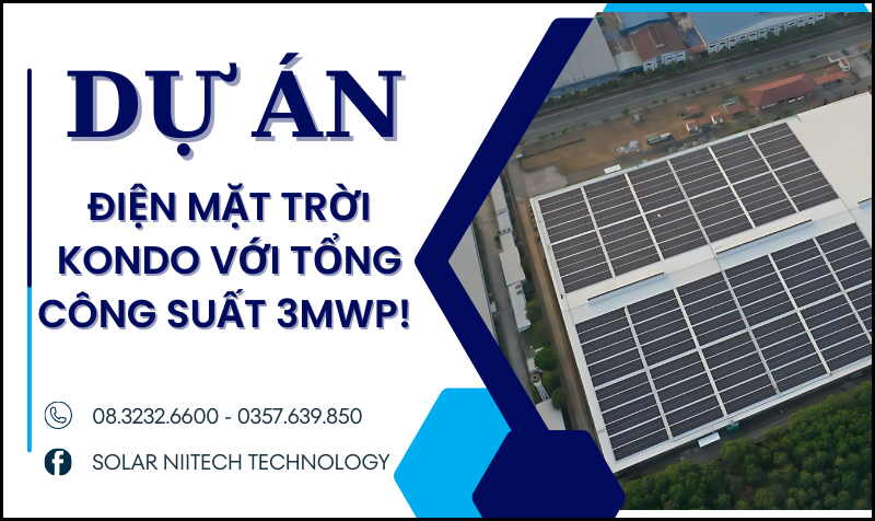 NIITECH  hoàn thành thi công lắp đặt công trình điện mặt trời Kondo với tổng công suất 3MWp!