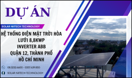 HỆ THỐNG ĐIỆN MẶT TRỜI HÒA LƯỚI 8,8KWP INVERTER ABB - QUẬN 12 THÀNH PHỐ HỒ CHÍ MINH