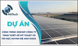 Hoàn thành dự án 310kwp  Công ty TNHH thiết kế mỹ thuật và tin học Huynh đệ Anh Khoa 