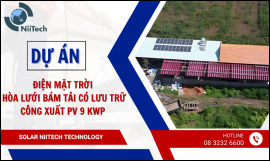 ĐIỆN MẶT TRỜI HÒA LƯỚI BÁM TẢI CÓ LƯU TRỮ CÔNG XUẤT PV 9 KWP