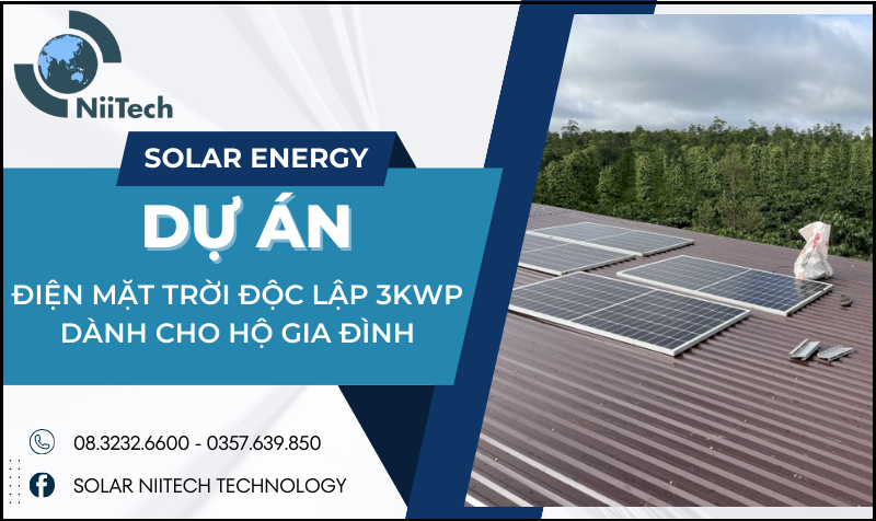 ĐIỆN MẶT TRỜI ĐỘC LẬP 3KWP DÀNH CHO HỘ GIA ĐÌNH